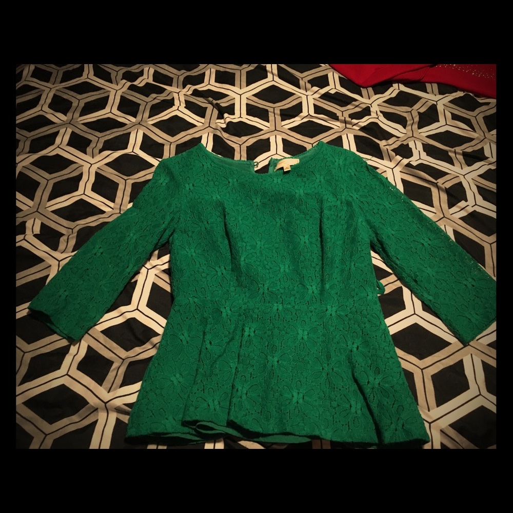 Moulinette Seours Green Peplum Top